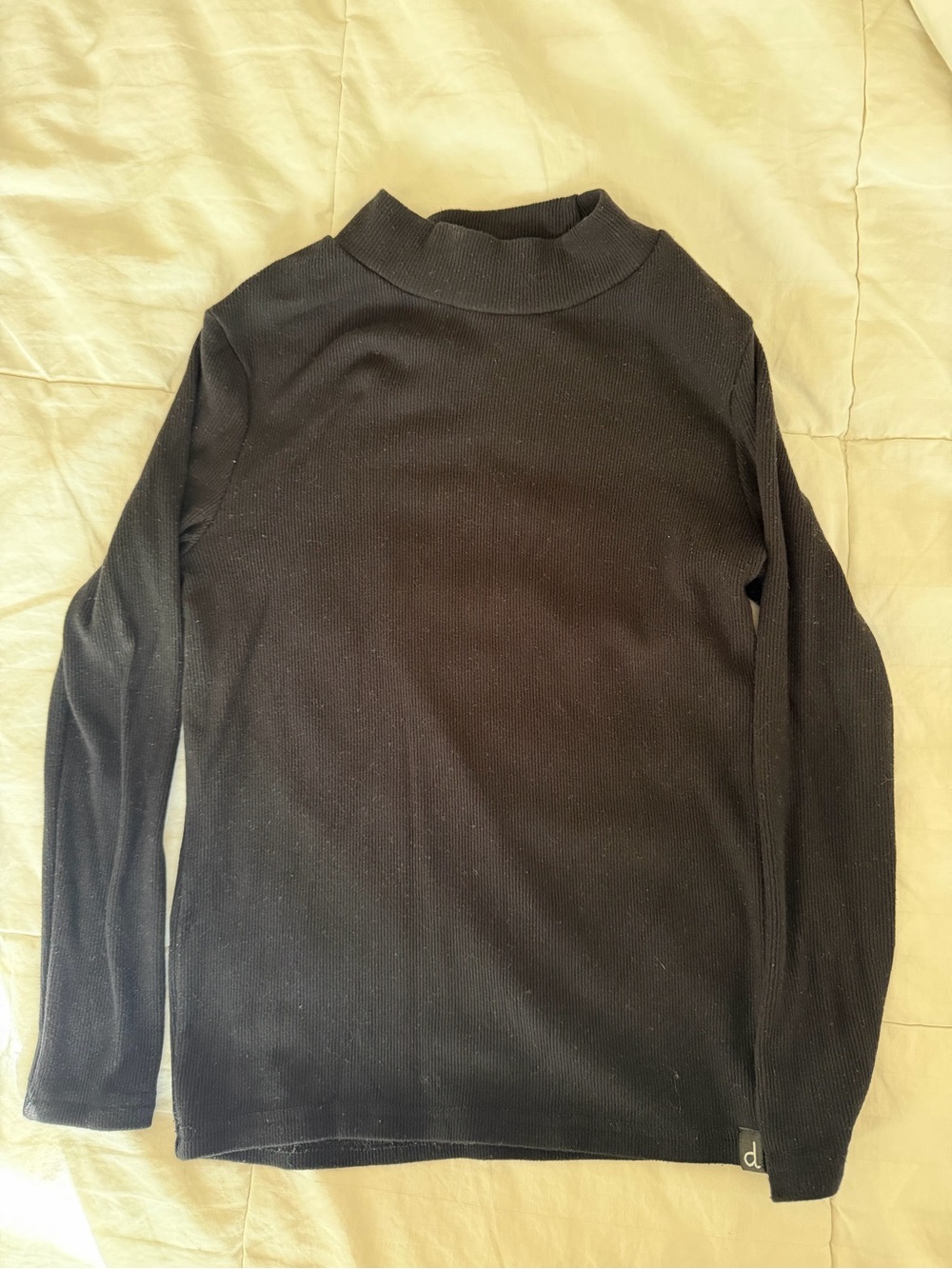 Girls Black Mock Neck Ribbed Sweater, size 7T